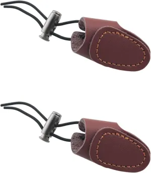 2pcs Outdoor Archery Cowhide Leather Trigger Finger Sleeve Brown Recurve Bow Thumb Cowhide Finger Guard Soft Leather Thumb Ring Archery Guard for Traditional Bow Guard Archery Sleeve